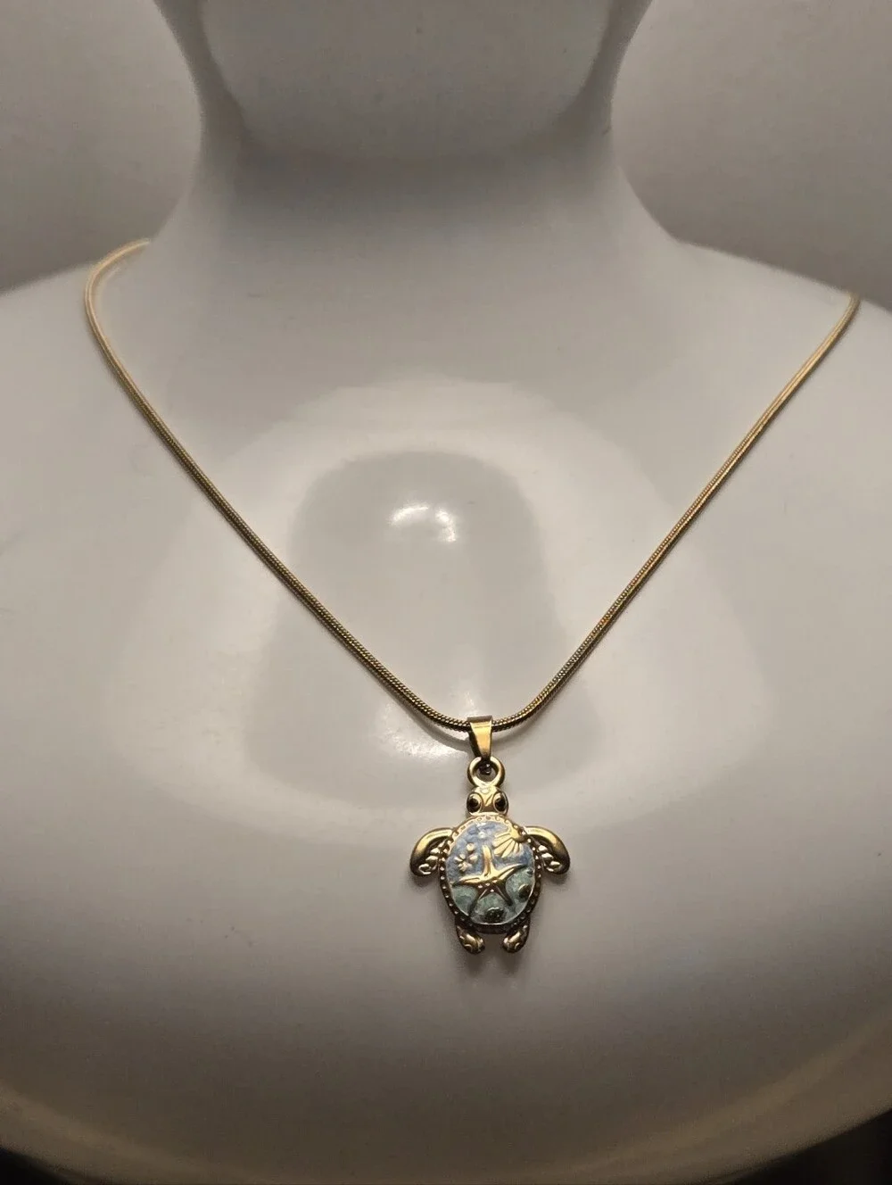 Stainless Steel Bohemian Ocean-themed Sea Turtle Pendant with Colorful Drip Enam